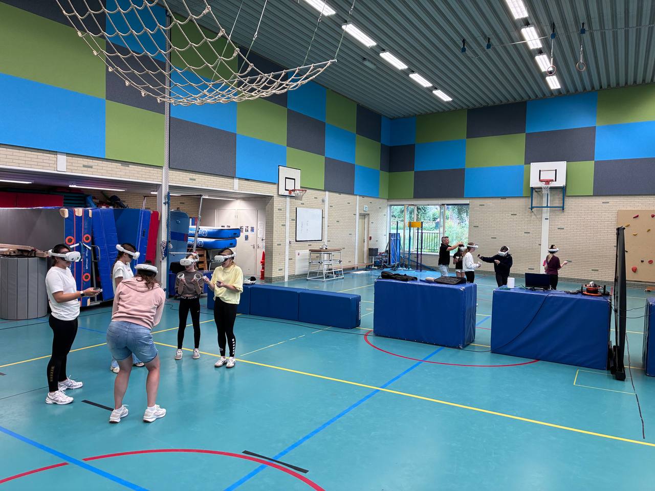 Overzicht VR opstelling gymzaal seizoensafsluiting Devona Wateringen